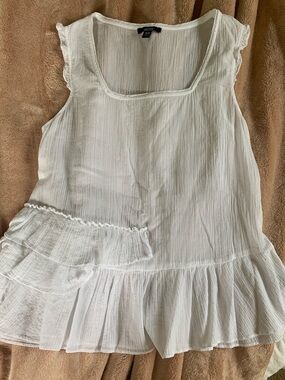 JACOB White Layered Ruffle Hem Camisole Cami
